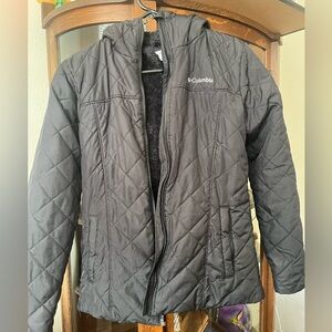 Columbia Black Hooded Quilted Jacket